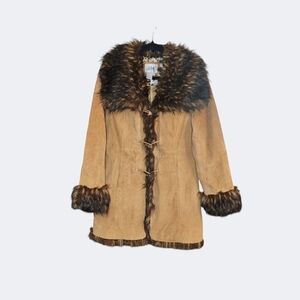 90s Brown Suede Leather Penny Lane Coat 🤎